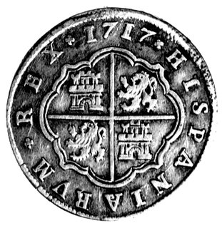 Filip V 1700 - 1746, 2 reale 1717, Segowia, Aw: 