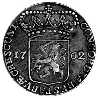 silver dukat 1762, Zelandia, Aw: Rycerz, Rw: Ukoronowany herb, Dav. 1848. Delm. 976.