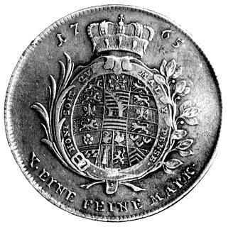 Fryderyk III 1732 - 1772, talar 1765, Aw: Głowa w lewo, Rw: Herb, Dav. 2723.