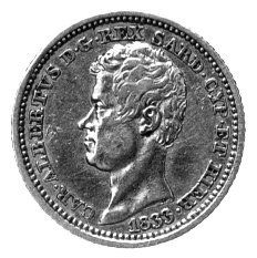 Karol Albert 1831 - 1849, 10 lirów 1833, Aw: Gło