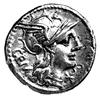 denar- C. Aburius Geminus 132 pne, Aw: Głowa Romy w prawo, z tyłu GEM.., Rw: Sol w kwadrydze i nap..