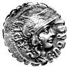 denar- L. Porcius Licinus 118 pne, Aw: Glowa Rom