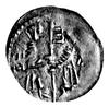 denar jednostronny 1185/1190-1201, mennica Wrocław; Dwie postacie z chorągwią, Such.3c, Str.174cd,..