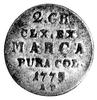 2 grosze srebrne 1773, Warszawa, ostatnia cyfra daty przerobiona na stemplu z 2 i wygląda jak 5, n..