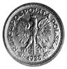 1 złoty 1928, znak mennicy warszawskiej na awersie, wybita stemplem odwróconym, nakład nieznany, b..