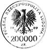 200.000 złotych 1989, Warszawa, Jan Paweł II, Parchimowicz 375, Fr. 141, 373,25g.
