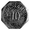 ośmiokątna moneta zastępcza dominium Szewy, nominał 10, brąz, 25 mm.