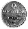medal pośmiertny Jerzego Lubomirskiego 1894 r., Aw: Pod herbem Szreniawa poziomy napis: PAMIĘCI JE..