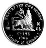 10 dolarów 1966, Aw: Popiersie, Rw: Herb Etiopii, wybite z okazji 75 urodzin cesarza, Fr. 34, 4,09g.