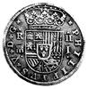Filip V 1700 - 1746, 2 reale 1717, Segowia, Aw: Pod koroną tarcza herbowa, w polu nominał i znaki ..