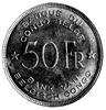 50 franków 1944, Aw: Nominał i napisy, Rw: Słoń i data, srebro, 17,54g.