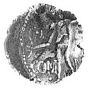 Komana- Pontos, 3/4 obola (tritetartemon), Aw: Głowa męska w wieńcu w prawo, Rw: Stojący Perseusz, podwójnie uderzona stemplem, 0.56 g.
