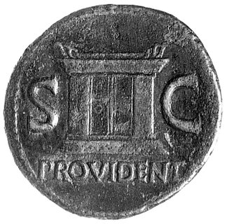 dupondius- emisja pośmiertna, j.w., Sear 524, Coh.228, moneta bita innym stemplem na mniejszym krążku, patyna