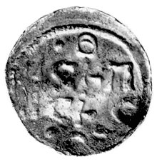 Otto I- III przed 973- 1002, denar, Aw: Napis w 