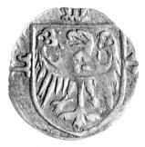 halerz (1430 r.), Aw: Orzeł św. Jana i napis: M-O-L, Rw: Orzeł w tarczy