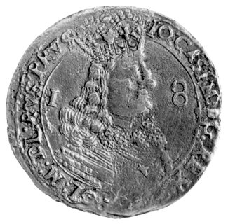 ort 1656, Lwów, Kurp. 391 R2, Gum. 1753, moneta uderzona dwukrotnie stemplem na rewersie.