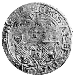 szóstak 1658, Elbląg, okupacja szwedzka, popiersie króla Karola X Gustawa, Ahlström 60, Bahr. 9484, bardzo rzadka moneta w dobrym stanie zachowania.