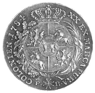 półtalar 1784, Warszawa, Plage 370, ładna moneta ze starą patyną.