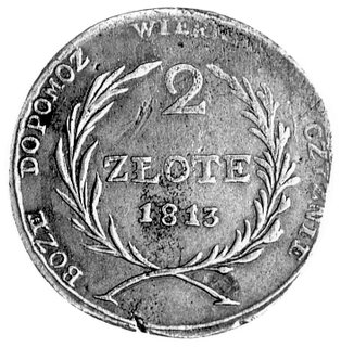 2 złote 1813, Zamość, Plage 125, ładnie zachowany egzemplarz.