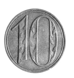 10 fenigów 1920, Gdańsk, duża cyfra 10.