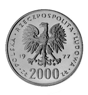 2.000 złotych 1977, Warszawa, Fryderyk Chopin, złoto, waga 8,05g.