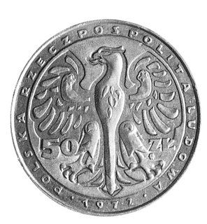 50 złotych 1972, Fryderyk Chopin, Parchimowicz P-325g, nakład nieznany, cynk, waga 12,05g, moneta ogromnej rzadkości w gabinetowym stanie zachowania.