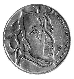 50 złotych 1972, Fryderyk Chopin, Parchimowicz P-325g, nakład nieznany, cynk, waga 12,05g, moneta ogromnej rzadkości w gabinetowym stanie zachowania.