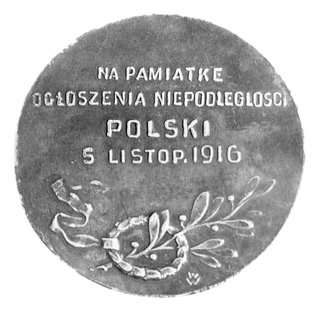 medal wybity z okazji ogłoszenia Niepodległości 