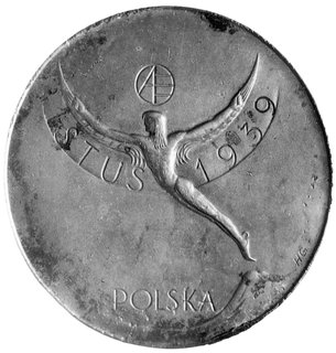medal jednostronny autorstwa Henryka Grunwalda wybity z okazji zjazdu ISTUS- Międzynarodowej Federacji Sportu Szybowcowego 1939 r.