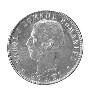 20 lei 1906, Fr. 5, złoto, moneta wybita na 40-lecie Królestwa, waga 6,44g.