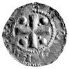 abp Willigis i Henryk II 1002-1011, denar, Aw: Krzyż; 4 kuli w polu, Rw: Popiersie biskupa i napis..