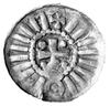 denar krzyżowy jednostronny X-XI w.; Krzyż równoramienny; w polu cztery kulki, w otoku kreski, krz..