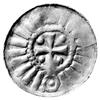 denar krzyżowy X-XI w., Aw: Krzyż; w polu cztery