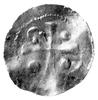 Otto II-III 973-1002, denar, Aw: Krzyż; w polu trzy kulki i pastorał, Rw: Kapliczka, Dbg. 844, 1.0..
