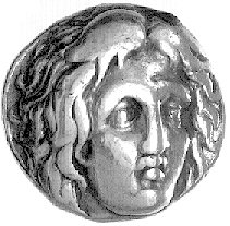 Rodos, didrachma 387- 304 pne, Aw: Głowa Heliosa trzy czwarte w prawo, Rw: Róża z pączkiem z prawej i gwiazdką z le- wej, Sear 5042, BMC 18.236- 65.7, 6,78 g.