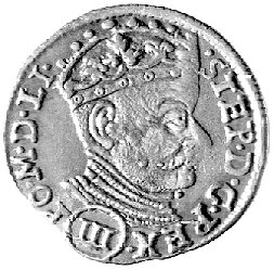trojak 1580, Wilno, odmiana III w kółku pod popiersiem króla, Kurp. 281 R1, Gum. 752
