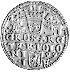 trojak 1599, Olkusz, ciekawa i nienotowana odmiana napisu SIG III D G - R DOLON M D L