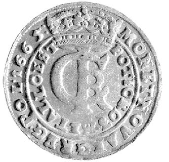 tymf 1665, Bydgoszcz, Kurp. 518 R2, Gum. 1773, data po obu stronach monety, rzadki