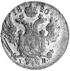 10 groszy 1820, Warszawa, Plage 82 R1, bardzo rzadka moneta