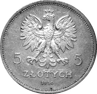 5 złotych 1930, Warszawa, Sztandar, bita głębokim stemplem, rzadka