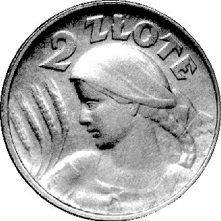 2 złote 1924, Birmingham, literka H po dacie, rzadkie