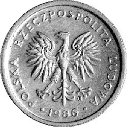 2 złote 1986, na rewersie napis PRÓBA, Parchimowicz P. 225 (nikiel), nie notowana w mosiądzu, 3,04 g.