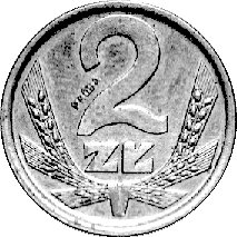 2 złote 1989, na rewersie napis PRÓBA, Parchimow