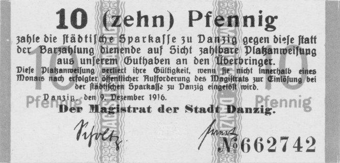 10 i 50 fenigów 9.12.1916, na dole suche pieczęc