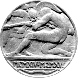 medal autorstwa J. Raszki poświęcony poległym le