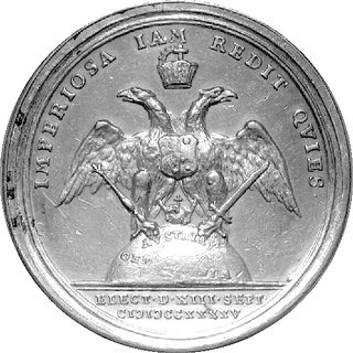 medal autorstwa Vestnera wybity z okazji wyboru 