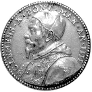 medal papieża Klemensa X 1670- 1676 bez daty syg