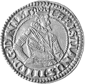Krystian IV 1588-1648 - 1 marka 1613, Hede 99.A, piękny stan zachowania