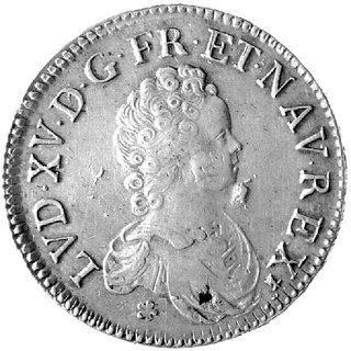 ecu 1716, Metz, Aw: Popiersie, Rw: Herb, Gadoury 317, moneta nie była przebita z innej monety - rzadkość