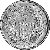 5 franków 1854, Paryż, Fr. 578, złoto, 1,60 g., rzadkie
